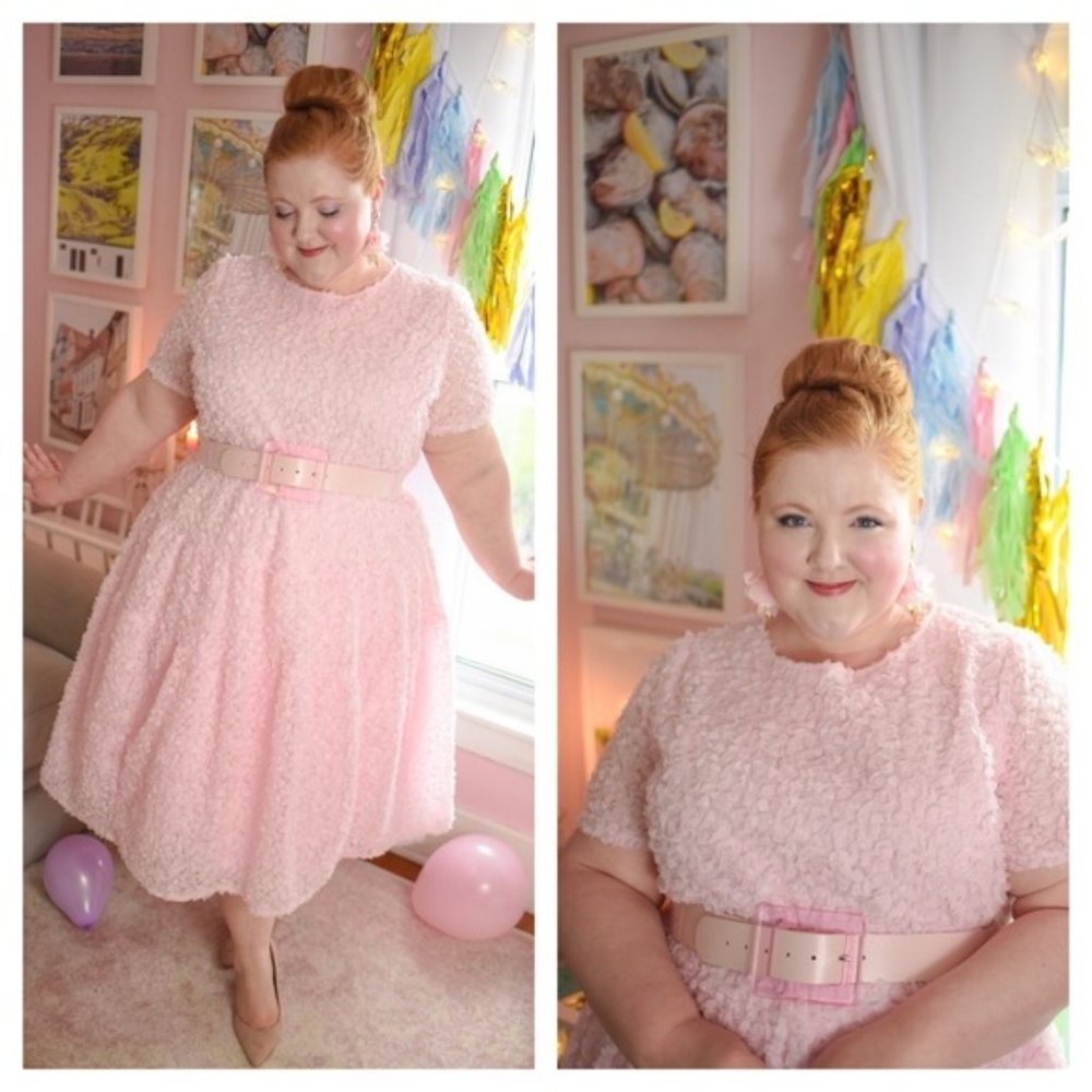 Halogen X Atlantic-Pacific Floret Pink Midi Dress